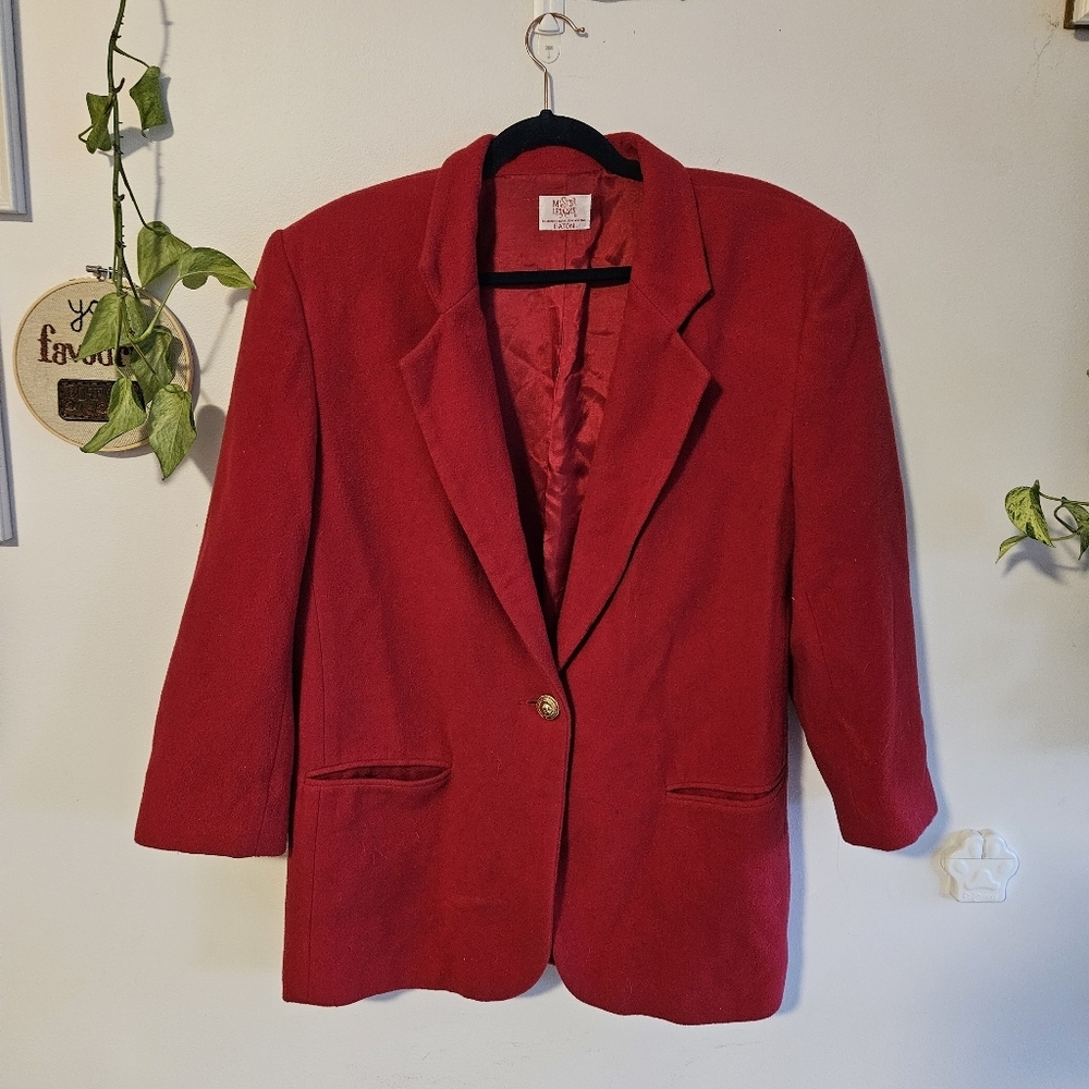 Vintage Wool & Cashmere Red Blazer By Mister Leonard